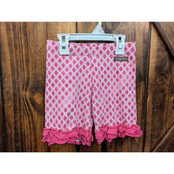 Matilda Jane The Adventure Begins Skipping Stones Pink Ruffle Shorties Sz 8 EUC - Picture 1 of 4